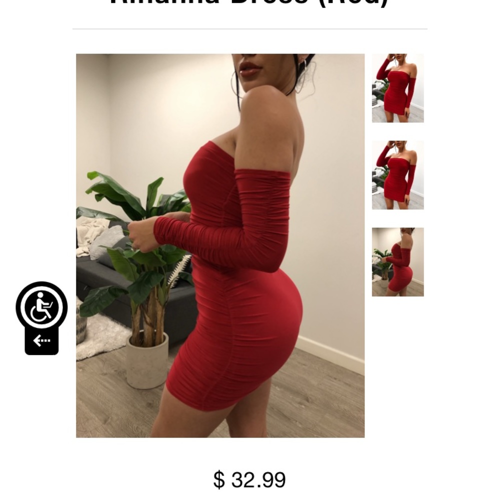 Red party dress